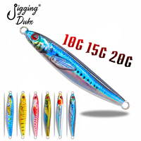 JIGGINGDUKE Leurre en bois en forme de S 10g/15g/20g Jig à pas lent pour la pêche à la truite Leurre en métal imprimé