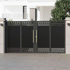 Porte de garage sectionnelle électrique à double ouverture en alliage d'aluminium moderne pour villa/cour - Product Image 4