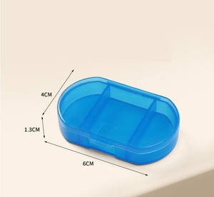 Toptan Mini temizle dikdörtgen seyahat özel 3 bölmeler plastik taşınabilir küçük hap tıbbi saklama kutusu vaka organizatör - Product Image 6