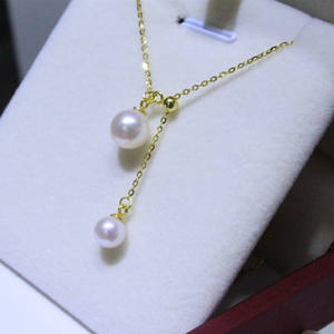 Nouveau collier asymétrique en argent pur 925 avec perle naturelle de 9-10 mm et chaîne à fermoir ajustable en forme de cœur - Product Image 3