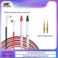 I2c stylo de Test en Silicone pur cuivre 20A pour multimètre numérique pointe d'aiguille testeur multimètre sonde de plomb stylo de fil pour la réparation de téléphone