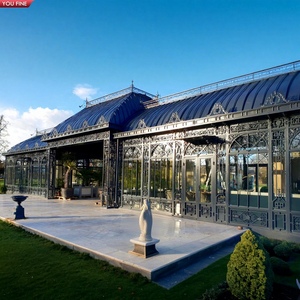 Gazebo Grande de Hierro para Jardín YOUFINE, Estructura de Conservatorio de Hierro Forjado para Decoración de Exteriores Tipo Chateau - Product Image 1