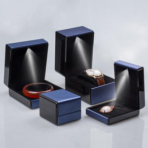 PU Leather Luxury Jewelry Packaging <b>Box</b> LED Light Square Custom Logo <b>Gift</b> <b>Box</b> for Necklace Earrings Bracelet Watch - Product Image 5