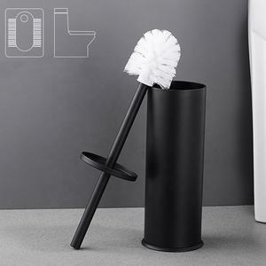 Salle de bain Rangement et organisation Gain de place nettoyage en profondeur poils flexibles Brosse et support pour cuvette de toilette autoportante - Product Image 6