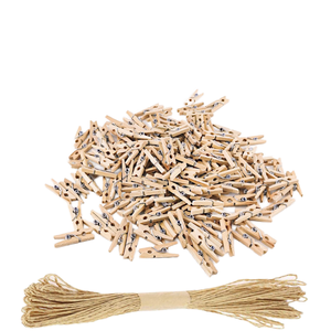 Pinces à linge en bois de haute qualité, 130 pièces, 1,4 pouce, mini, naturelles - pour baby shower, loisirs créatifs, bricolage, salon - Product Image 1