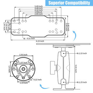 S108 360. Base Giratoria para Buscador de Peces, Soporte Universal para Barco, Ajustable con Bloqueo de Seguridad - Product Image 6