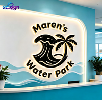 Enseigne LED 3D rétroéclairée personnalisée avec logo, multicolore, en acier inoxydable, IP65, avec transformateur, prise murale CA, télécommande, compatible HomeKit