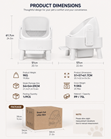 Bac à litière semi-ouvert autonettoyant en PP durable, grande capacité 75L, contrôle par application Tuya, capteur de sécurité, toilette pour chat