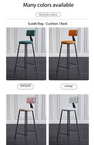 Nordic Iron Home Bar Escritorio Pared <span class=keywords><strong>de</strong></span> sala <span class=keywords><strong>de</strong></span> estar Mármol Mesa estrecha Tienda <span class=keywords><strong>de</strong></span> té <span class=keywords><strong>de</strong></span> la leche Mesa <span class=keywords><strong>de</strong></span> pie alto y silla Combinación Silla larga - Product Image 6