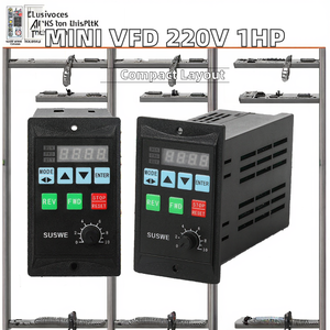 Variador de Frecuencia SUSWE VFD, Control de Velocidad de Motor Monofásico, 220V 0.75KW 1HP - Product Image 2