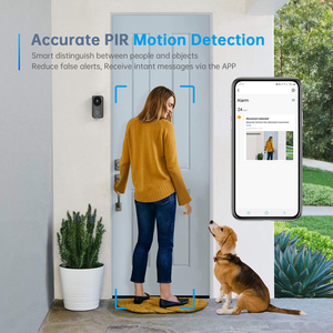 Videoportero inalámbrico Wifi Alexa 1080P FHD Cámara de timbre de puerta de seguridad para el hogar con timbre interior Batería - Product Image 5