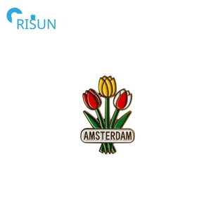 Fabricación Metal esmalte holandés Países Bajos Amsterdam Pin insignia personalizado Amsterdam tulipanes solapa Pin Amsterdam edificios Pin broche - Product Image 3