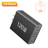 Chargeur USB 120W Charge rapide QC3.0 Câble USB C Câble Type C Chargeurs de téléphone portable Chargeur rapide Adaptateur USB Type C PD