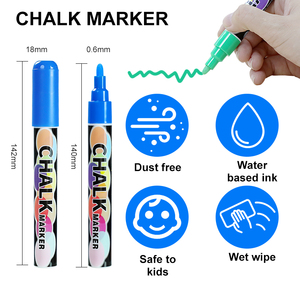 Ensemble de stylos surligneurs effaçables 6 mm, marqueurs fluorescents à la craie liquide, 24 couleurs, stylos <span class=keywords><strong>pour</strong></span> <span class=keywords><strong>tableau</strong></span> <span class=keywords><strong>noir</strong></span> LED - Product Image 6