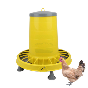 Mangeoire à volaille jaune de grande capacité 22L, abreuvoir en <span class=keywords><strong>plastique</strong></span> pour poulets, équipement d'élevage suspendu pour poulets de chair, poules pondeuses et canards - Product Image 1