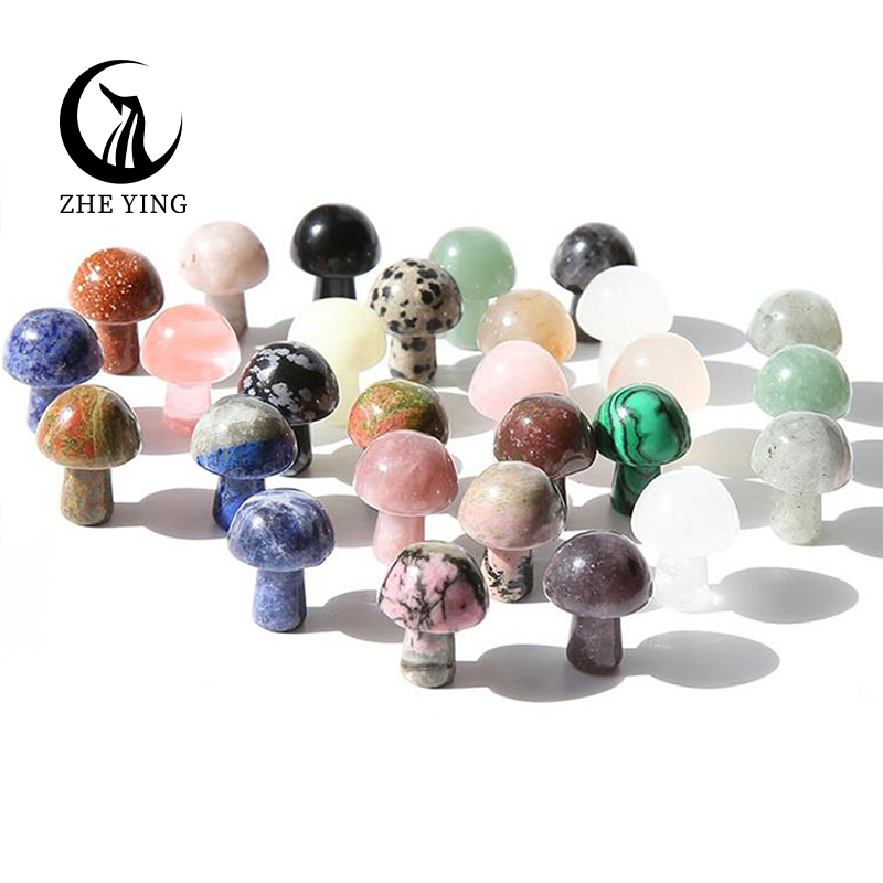 Zhe Ying Mini Paddestoelen Crystal Semi Precious Natuurlijke Gem Stone Craft Healing Quartz Mini Paddestoel Kristal Gesneden Steen Paddestoel