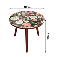 Mandala Table d'appoint bureau café Table ronde canapé armoire d'appoint motif nordique filet rouge chambre petite Table ronde