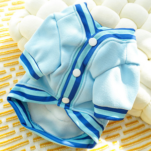 Pet Baseball Uniform Blue Bear Striped Warm Winter Dog <b>Cat</b> <b>Clothes</b> - Product Image 2