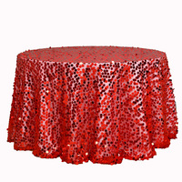 Vente en gros de nappes rondes dorées de luxe à paillettes brodées de 18mm pour décoration de mariage et de fête