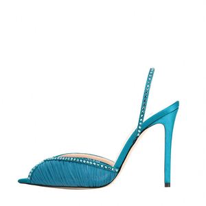 Trending Ladies Shoes 2024 Nude Pink Purple Mesh Slingback Stiletto <b>Sandals</b> - Product Image 5