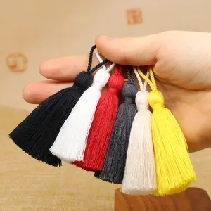 Wholesale 1cm thickness 6 cm length fringe with a 5cm hanging loop colorful cotton tassel