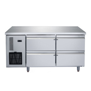 Réfrigérateur-congélateur professionnel à tiroirs sous comptoir, robuste, en acier inoxydable, avec plan de travail, pour hôtels, restaurants et cuisines - Product Image 4