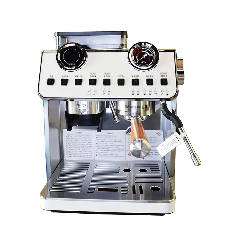 Mesin pembuat kopi Espresso komersial 2024, pembuat kopi 3 dalam 1 19bar otomatis penuh profesional