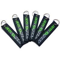Porte-clés personnalisé en tissu brodé avec logo, pour moto et voiture