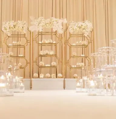 Металлический свадебный фон свеча стена свадьба Нержавеющая декорация стойка свод в продаже