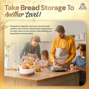 Grande <span class=keywords><strong>Cesto</strong></span> in <span class=keywords><strong>Vimini</strong></span> per Pane e Frutta, <span class=keywords><strong>Cesto</strong></span> Decorativo Naturale Intrecciato per Servire e Conservare il Pane in Cucina con Rivestimento in Tessuto - Product Image 5