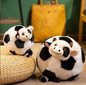 Peluche de vache de football personnalisable, motif dessin animé, adorable, douce, durable, avec broderie, jouet en peluche et oreiller en forme de vache - Product Image 2