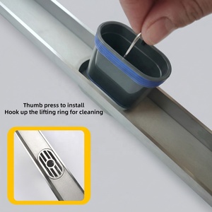 Desagüe <span class=keywords><strong>de</strong></span> <span class=keywords><strong>Ducha</strong></span> Lineal Rectangular Moderno <span class=keywords><strong>de</strong></span> Acero Inoxidable para Baño, con Inserto para Azulejos, 600mm, Anti-Olor, Desagüe Largo para Suelo, Tamaño y Color Personalizables - Product Image 5