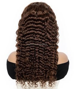 ช็อคโกแลตสีน้ําตาล 13x6 Hd Deep WaveFrontalวิกผมPre Pluckedสีน้ําตาลสีลึกหยิกวิกผมมนุษย์ - Product Image 4
