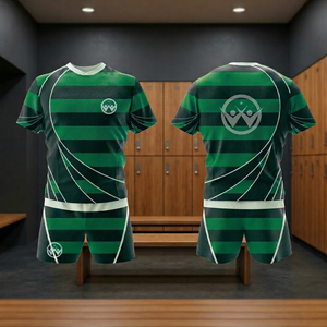 Uniformes de Rugby con estampado personalizado de alta calidad, ropa deportiva transpirable, incluye camiseta y pantalones cortos, Diseña tu propio atuendo de equipo - Product Image 1