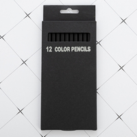 Nouveaux produits Crayons de couleur en bois noir personnalisés 12/24/36/48/72/120 Ensemble de crayons de couleur pour enfants Art Dessin
