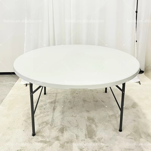 <strong>White</strong> Round Plastic Foldable Wedding Banquet <strong>Table</strong> Dining Hotel Park <strong>Hall</strong> Farmhouse Mall Events Folding <strong>Tables</strong> and Chairs - Product Image 3