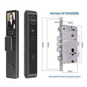 Interphone visuel à reconnaissance faciale/palmique, serrures de porte intelligentes, serrures de sécurité numériques, serrures électroniques à caméra - Product Image 5