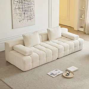 Sofá Modular de Una Plaza Envasado al Vacío, Esponja de Alta Densidad, Sofá de Terciopelo de Estilo Italiano de Tamaño Pequeño para Sala de Estar - Product Image 3