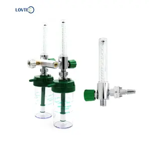 lovtec high quality alloy medical double tube oxygen flow meter with adapter
