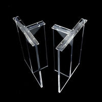 Les fabricants vendent des tables à manger en verre directement rond carré acrylique transparent pieds de table basse