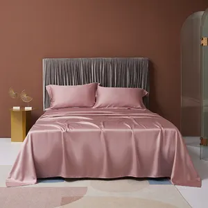 Linge d'hôtel de luxe 100 tissu de bambou broderie draps de lit ensembles de literie drap plat-housse