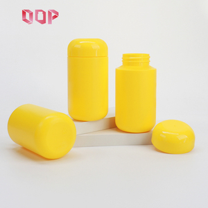 Bouteille de complément alimentaire en HDPE jaune mat de 3,5 oz, 5 oz, 7 oz pour vitamines, bonbons, pilules, avec logo personnalisé, bouchon à vis, qualité alimentaire - Product Image 1