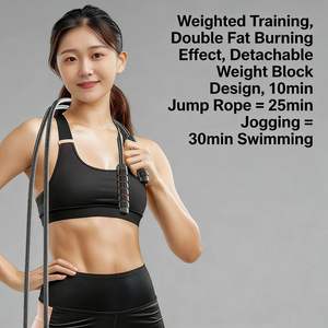 Corde à sauter lestée détachable, roulements en acier de précision, sans enchevêtrement, un outil magique pour brûler les graisses et remodeler le corps - Product Image 6