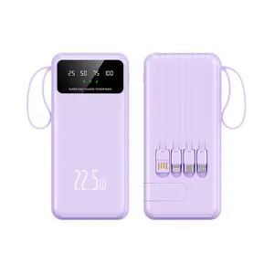 2024 Recém-listado o mini carregador 4 do poder do banco 20000mah do poder em 1 portátil com Powerbank pequeno ultra fino 10000mah do suporte do telefone