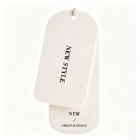 Étiquettes suspendues rectangulaires personnalisées avec trous pré-perforés pour la fixation d'une ficelle, impression de logo, étiquettes de prix pour vêtements, étiquettes en papier personnalisées