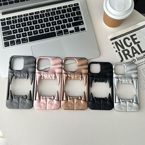 Cubierta de teléfono móvil a prueba de golpes TPU suave con diseño de <span class=keywords><strong>dientes</strong></span> de tigre 3D único creativo chapado de lujo para iPhone 12 13 14 15 16 Pro Max - Product Image 3