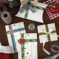 Ruban décoratif de Noël Mr. Paper PET à encre blanche, style crochet vintage, pour journal créatif et emballage cadeau