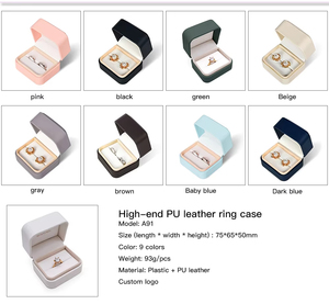 Custom Jewelry <b>Box</b> PU Leather <b>Ring</b> Necklace Pendant Earring Case Crown Print Logo Jewelry Storage <b>Box</b> - Product Image 4