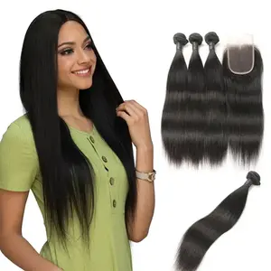 Wholesale cuticle aligned virgin brazilian human hair weaves bundles, mink brazilian bone straight human hair extension