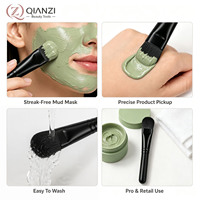 Pinceau pour crème contour des yeux, application de masque boueux ou gel d'argile, fibres synthétiques, manche en plastique noir, 12 cm, vente en gros, stock disponible